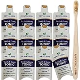 Tonic Traveler Mouthwash Minis (12 Pack) + Bamboo Toothbrush – Natural Alcohol-Free Mouthwash for Gum Health & Bad Breath – Dental Herb Company