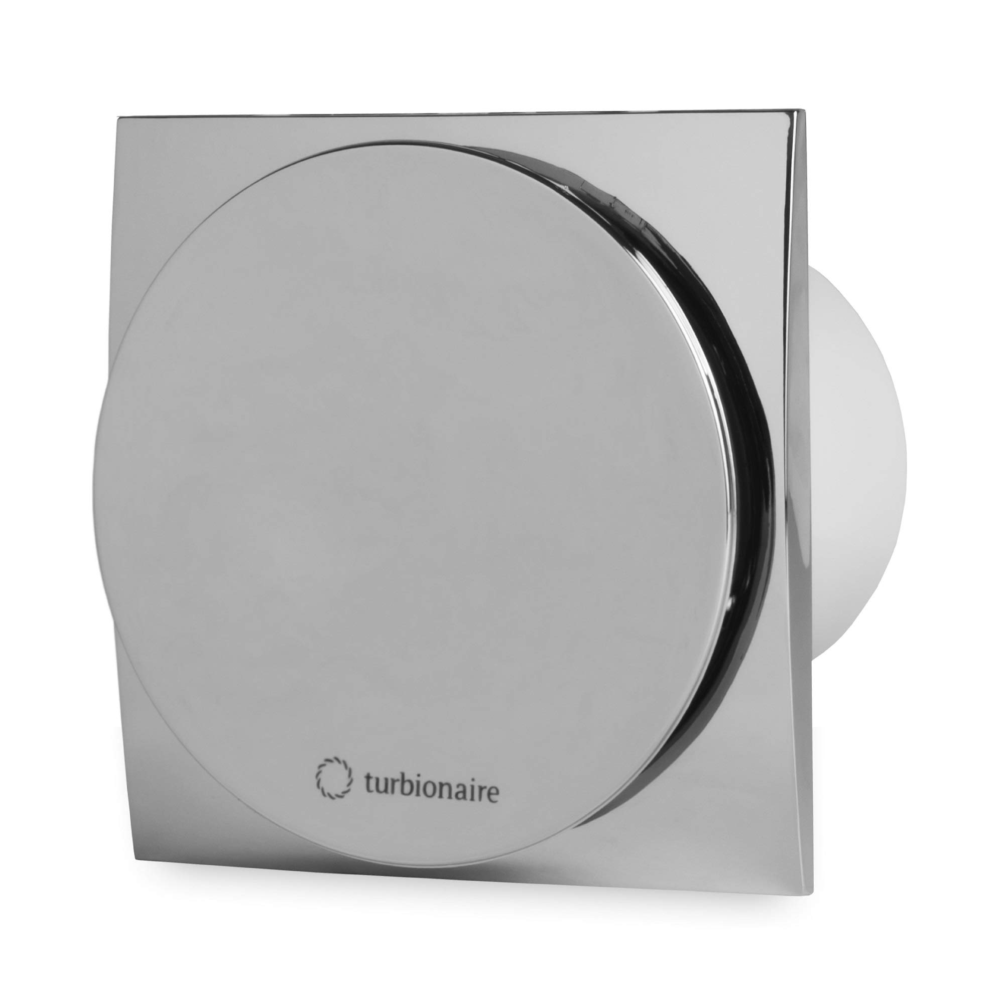 Turbionaire Mio 100 LL SC Bathroom Extractor Fan 100 mm / 4", 80 m3/h, Chromate, Ball Bearing Motor, Minimalistic Design, Quiet Anti Back Draught Shutter, Perimetral Suction, IPX4 Protection