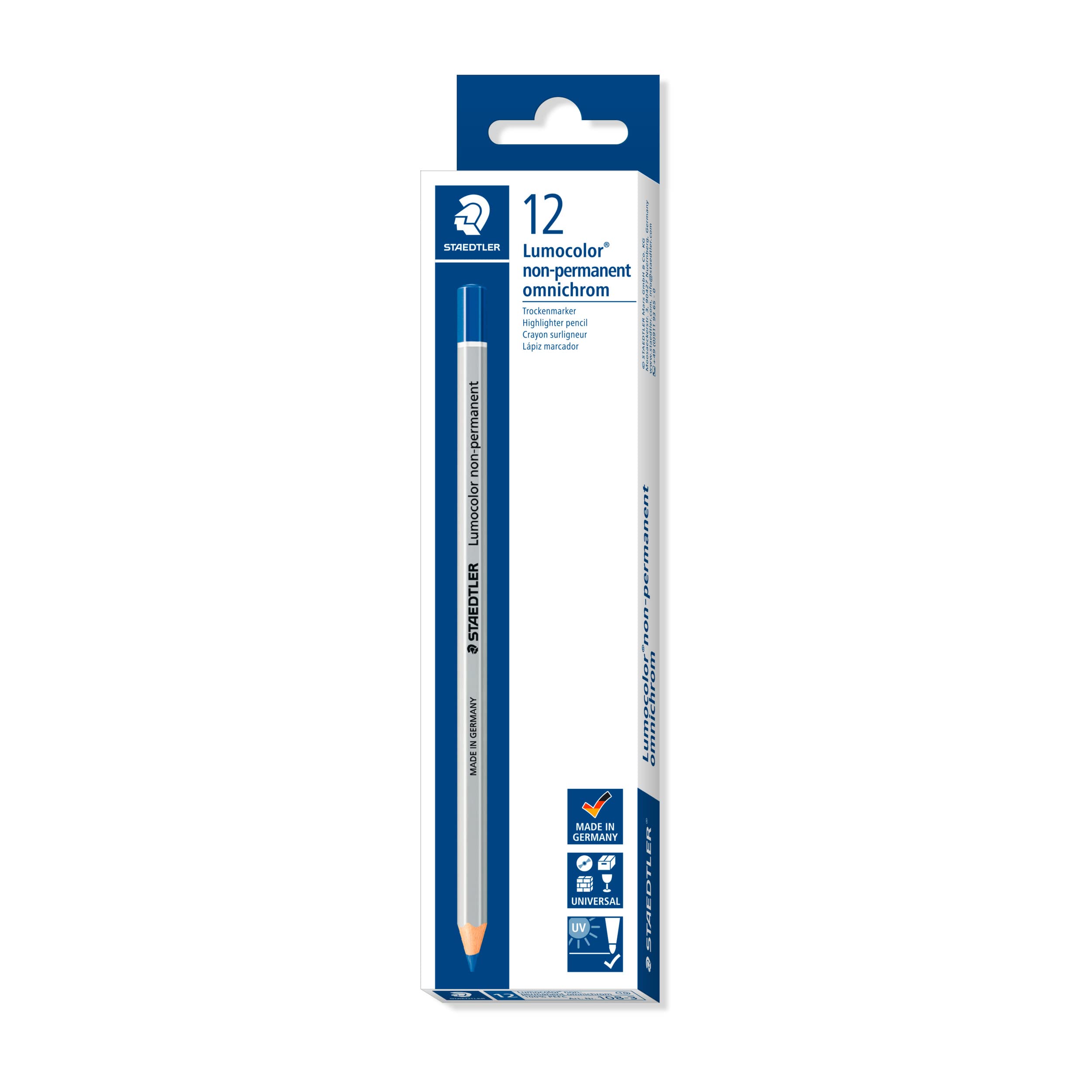 Staedtler Lumocolour Non Permanent Omnichrom Pencil - Blue (Box of 12)
