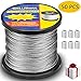 WillMall 1/16 Wire Rope 304 Stainless Steel Wire Cable, 328ft Length, 368 lbs Breaking Strength, with 48 Pcs Crimping Loops