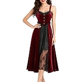 Rosegalette Women Vintage Floral Print Goth Dress Sleeveless Backless Layered Mesh Ruffle Midi Gothic Halloween Dresses