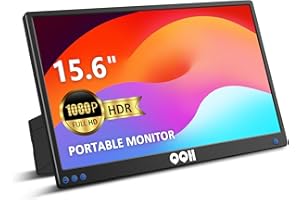 QQH Portable Monitor for Laptop, 15.6" Portable Travel Monitor 1080P FHD IPS Second Monitor with Kictstand, USB C HDMI External Monitor Display for PC Phone Mac PS4/5 Xbox Switch