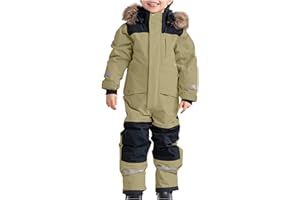 Kids Snowsuit Boys and Girls One Piece Waterproof Snow Suits with Hood Winter Coats Warm Child Snowboarding Ski Overalls