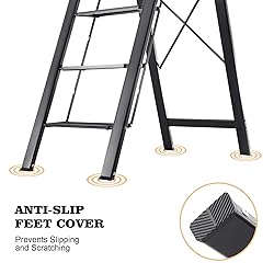 KINGRACK Aluminium 5 Step Ladder, Lightweight Step