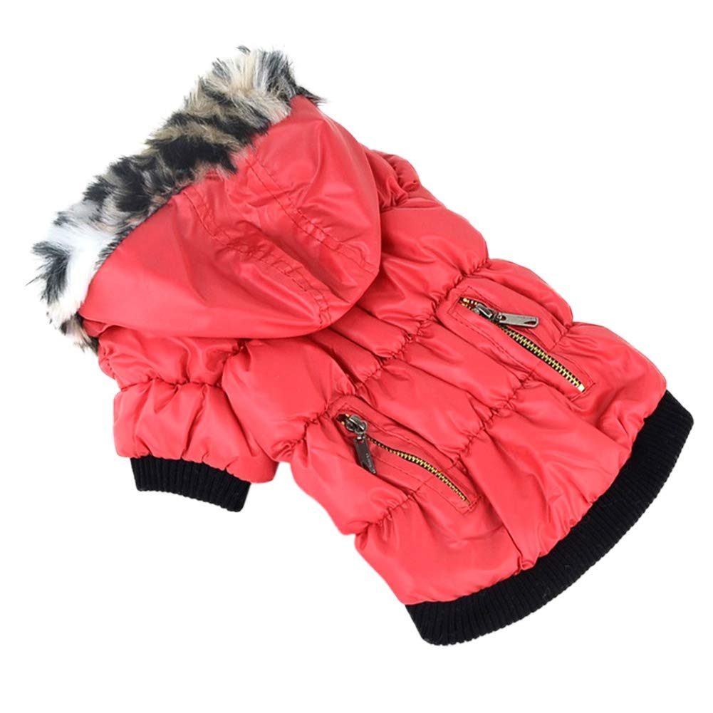 Xiyao Pet Cane Caldo Cappuccio Giacca Gatto Inverno Cappotto Di Spessore Rosso Nero Viola Verde