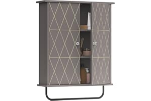 Palimder Bathroom Wall Cabinets, Space Saving Storage Cabinets Above The Toilet, with Adjustable Shelves, Medicine Cabinets, and Space Saving Medicine Cabinets in The Living Room Cabinet Grey