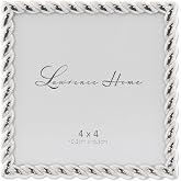 Lawrence Frames Metal Frame, Rope Design, Silver, 4x4 Square