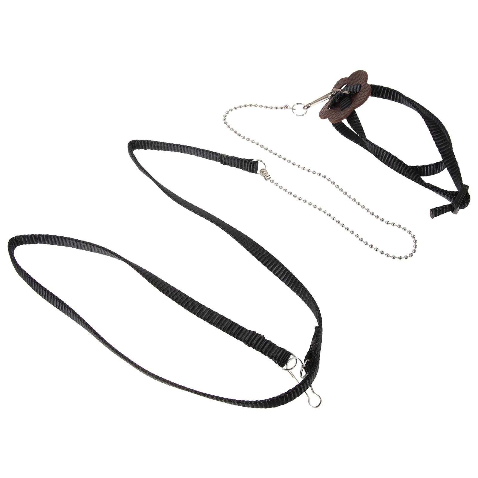 iplusmile Adjustable Turtle Harness and Leash, Faux Leather Pet Traction Rope for Turtles, Lizards, Reptiles, Hamsters - Size S (Black)