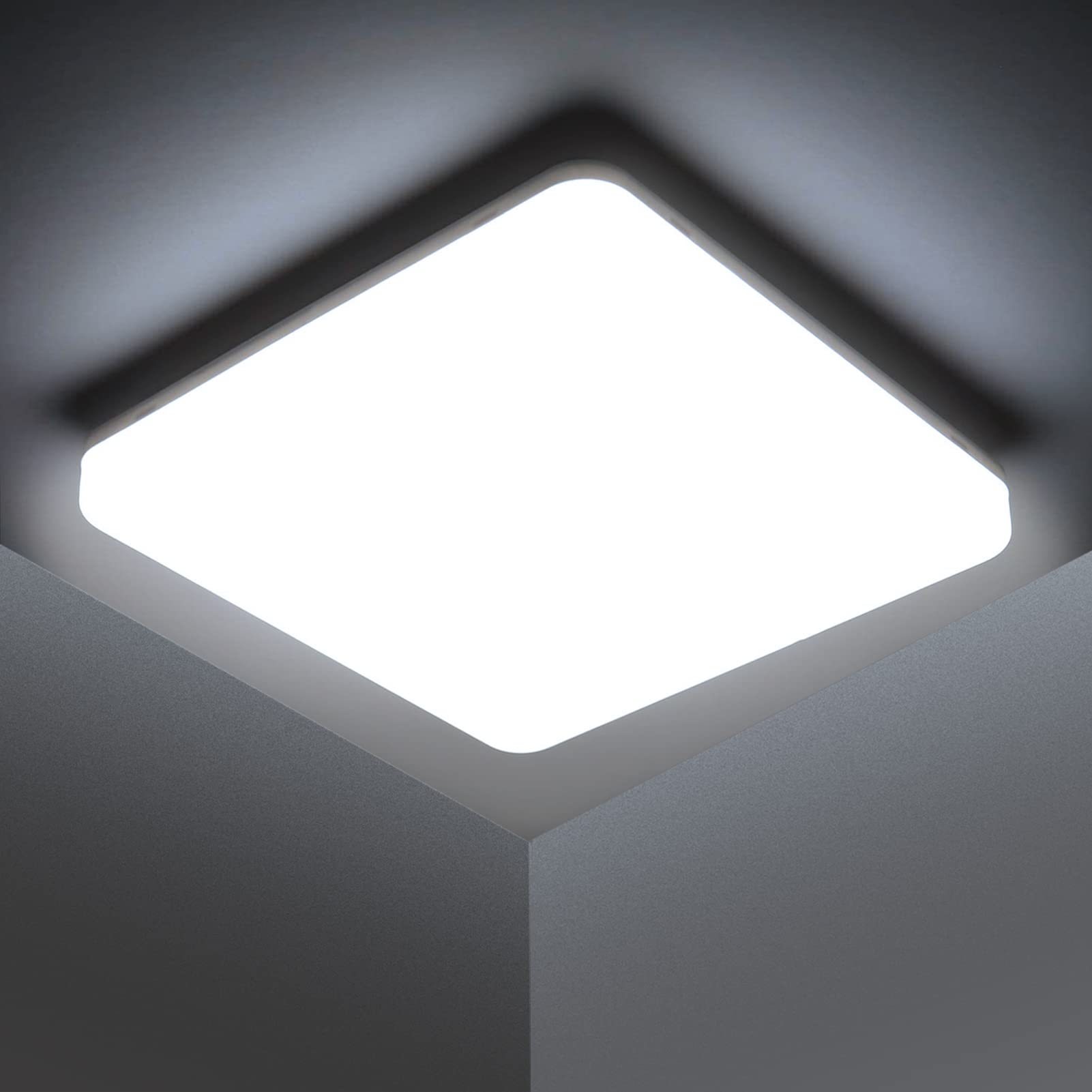 Kambo LED Ceiling Light Ultra Slim 48W 4320LM, Kitchen Ceiling Lights Cold White 6500K, Square Ceiling Lights for Bathroom Living Room Bedroom Hallway Balcony 30 * 30 * 4cm