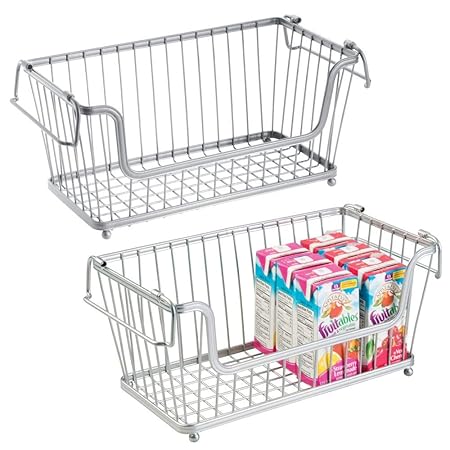 Cesta metálica ideal para armarios de cocina despensa o cuarto de baño