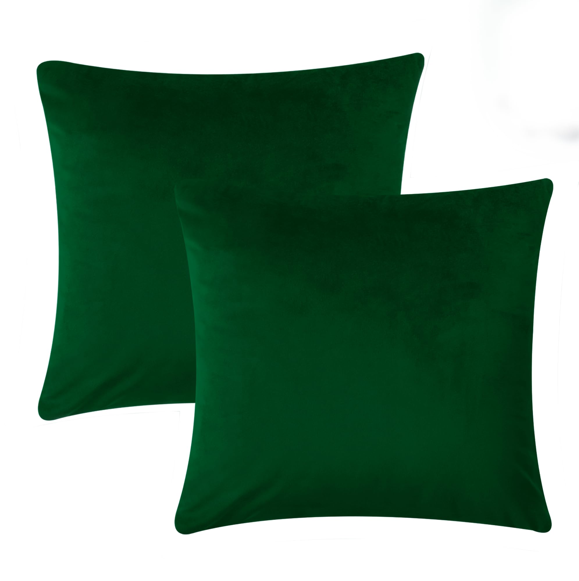 Imperial Rooms Cushion Covers 45 x 45 cm Pack of 2 Square Throw Velvet Pillow Cases Bedroom Decor Cushion for Sofa Living Room Car (Green, 18 x 18 Inch)