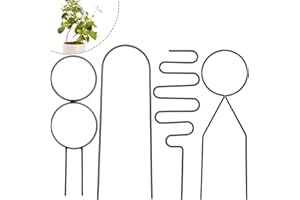 SVEPNDIC 4 Pcs Small Metal Plant Trellis for Indoor Potted Plants, Mini BlackTrellis for Climbing Plants Indoor, House Plant Trellis Indoor Plant Support Stake for Small Planter