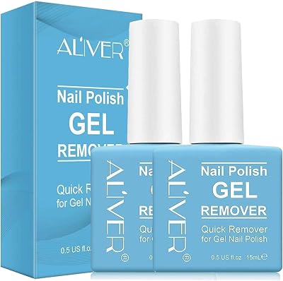 HUALIJIA Magic Nail Polish Remover 2 Pack 0.5 Fl Oz Gel Polish Remover