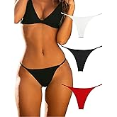 KUKU PANDA Cotton Thongs for Women Sexy Seamless Woman G String Panties 3 Pack Set