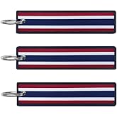 JAVD Thailand Flag Keychain Tag with Key Ring - Keys, Cars, Motorcycles, Backpacks, Luggage and Gifts - EDC (3 Pack)