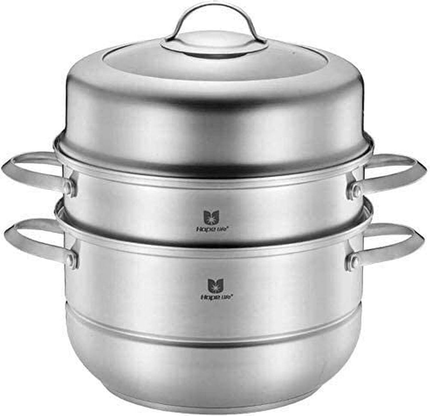 XH&XH Steamer Steamer Pan Set with Lid 2 Level Food Cooking Steam Pot Induction Cooker Gas General Pot 28cm