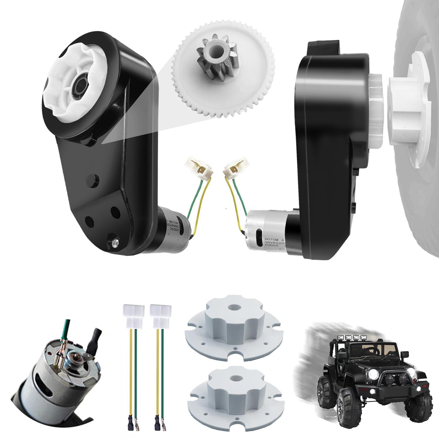 2PCS 24V RS555 35000RPM High-Speed Steel Gears