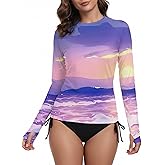 TZDNI Womens Rash Guard UPF 50+ Long Sleeve UV Protection Swim Shirts Thumb Holes Quick Dry Surfing Swimming HH24025