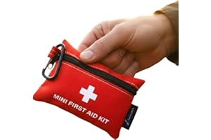 LIGHTNING X PRODUCTS Lightning X Mini First Aid Kit – Compact 20 Piece Emergency Medical Kit with Carabiner | Portable Water Resistant Travel First Aid Pouch for Hiking, Camping, Car, Backpack, Outdoor Survival