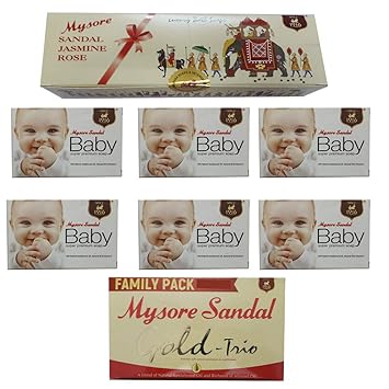 Buy Mysore Sandal 6 Baby Soap 75 G X 6 1 Gold Trio 125 G X 3 1 Jasmine Rose Soap 150 G X 3 Online At Low Prices In India Amazon In