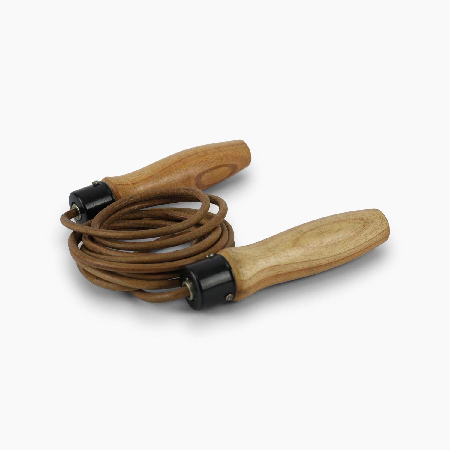 Splay Leather Skipping Rope-9 Foot- Leather Boxing Speed Jump Rope with Ball Bearings and Wooden Handles. Use for Muay Thai Fitness Health and Fitness Jumping