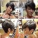 VRZ Short Human Hair Wigs Cute Pixie Cut Wigs Medium Cap Size Natural Color (XJK)