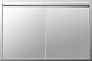 KODOM Outdoor Kitchen Doors - 36W x 24H Inch Double BBQ Access Doors, 304 Stainless Steel for Outdoor Kitchen Cabinet Grill Station or BBQ Island