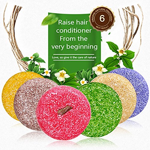 Shampoo Bar 6 Packs Set by Ofanyia, Natural Plant Essential Oil Soap