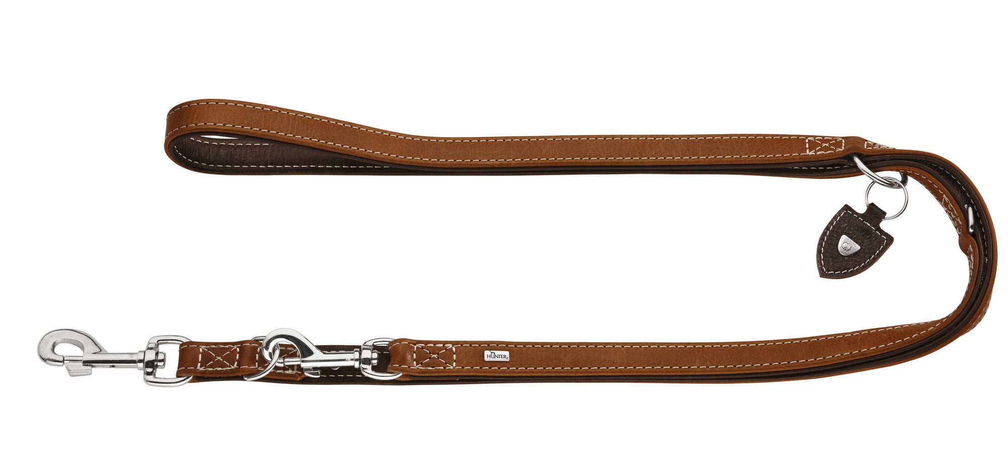 HUNTER Training Leash Tara Number 15/200 Juchten Leather, Cognac/Dark Brown