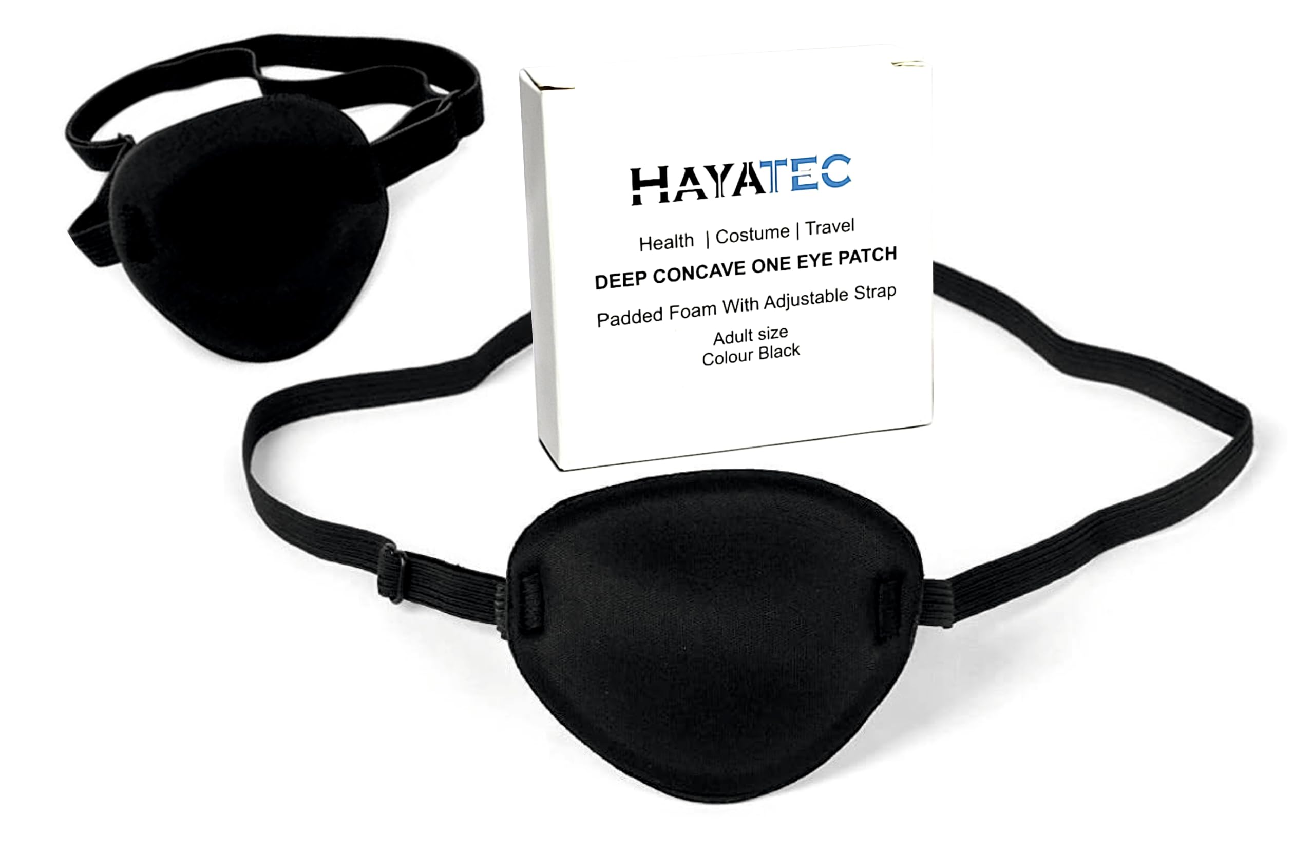HAYATEC Concave Eye Patch Foam Groove Washable Eyeshades Adjust Strap Kids/Adult (Adult)