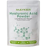 MAYKER Pure Hyaluronic Acid Powder, 1.41 oz | Low Molecular Weight, Cosmetic Grade | For DIY Serums, Creams, Moisturizers | Clear, Watery Texture After Fully Dissolved