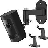2Pack Camera Wall Mount for Ring Stick Up Cam &amp; Ring Outdoor Cam Plus | 360 Degree Adjustable No Drilling Mount for Ring Outdoor Indoor Camera(Black)