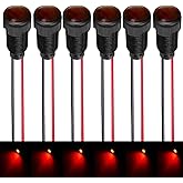 Gebildet 6pcs Red LED Indicator Pilot Light AC/DC 12-24V Mounting Hole Size 10mm(Flame Retardant Plastic Shell)