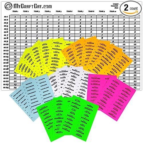2017-2018 10 Team Fantasy Football Draft Board - LARGE BOARD