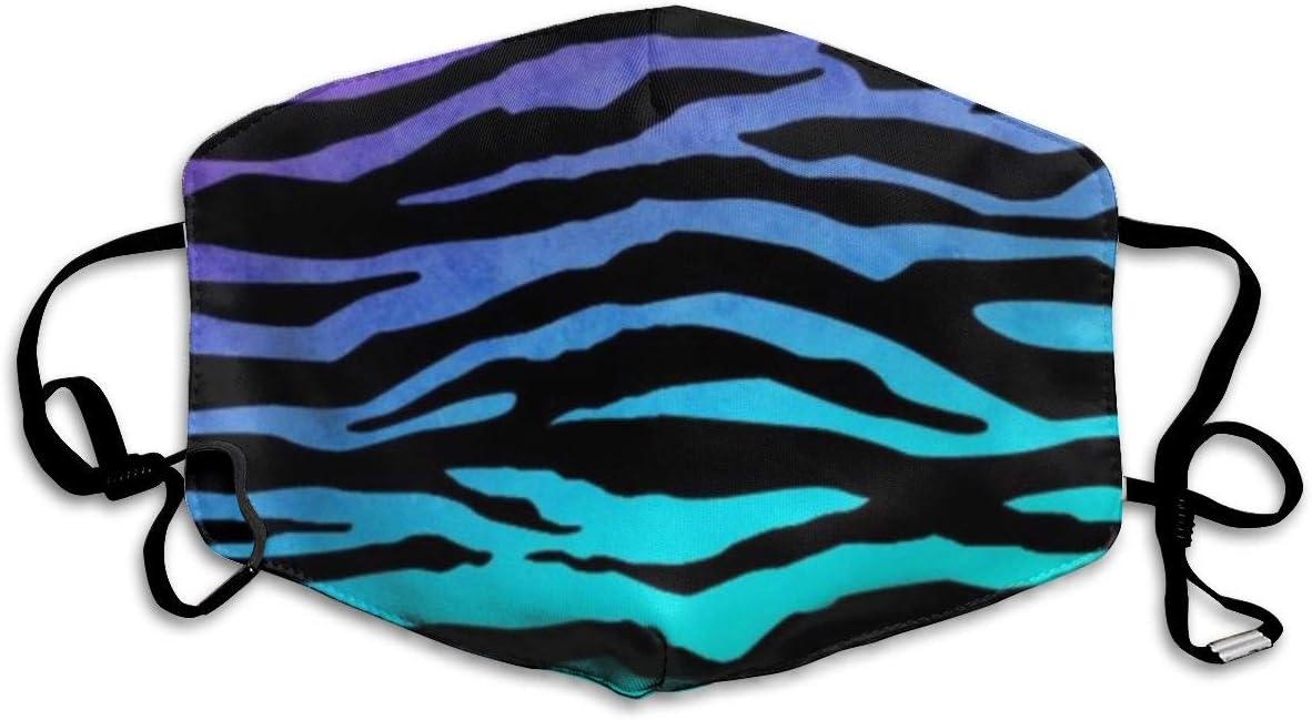 MJIUINBD Purple Blue Green Camouflage Zebra Stripes Print Face Shield Dust Face Shield for Dust Mouth Shield Anti-Dust Shield Adjustable Earloop Face Shield