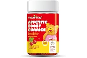Nature's Key Appetite Booster Gummies - for Kids to Eat More, Support Appetite Stimulant and Weight Gainer -Hawthorn Flavor (120 Count, Pack of 1)