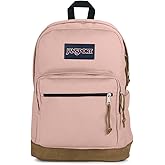 JanSport Right Pack Backpack - Durable Daypack with Padded 15" Laptop Sleeve, Spacious Main Compartment & Integrated Water Bottle Pocket - Misty Rose