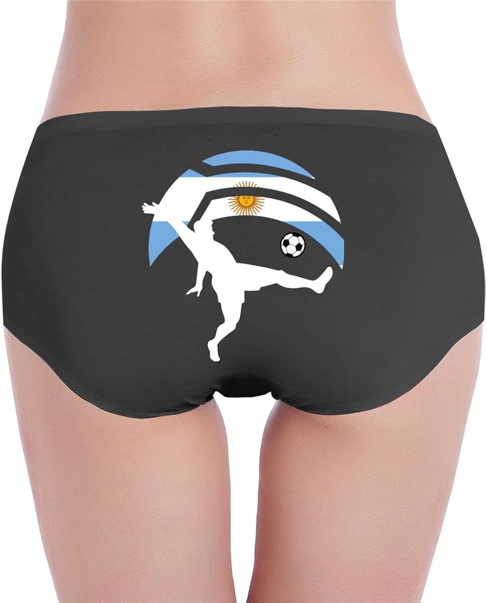 Soccer Player Kicking Ball Argentina Flag Women's LowWaist