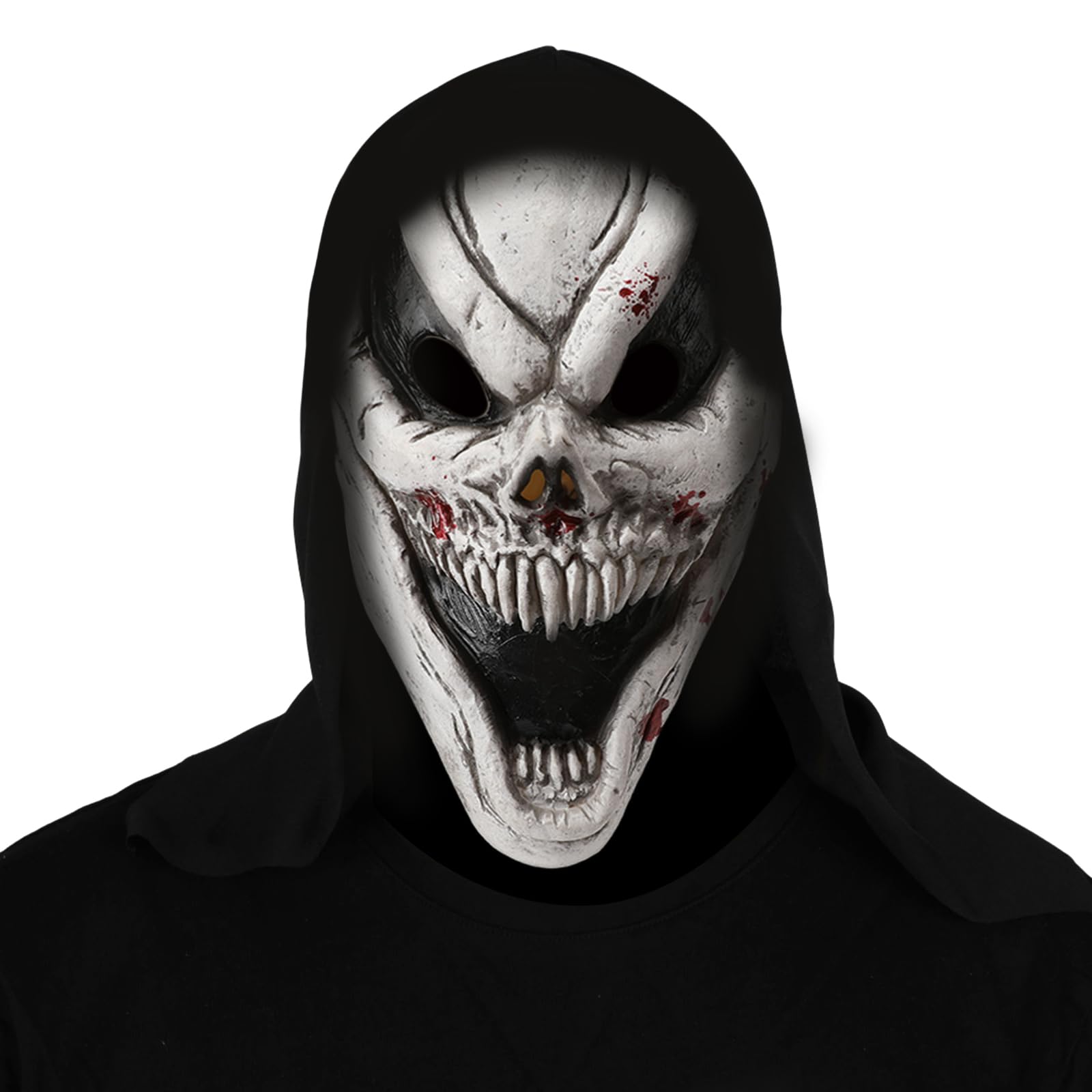 nezababy Ghostface Mask Skull Mask Ghost Face Mask Headwear Creepy Cosplay Prop for Masquerade Party Carnival Halloween Decoration