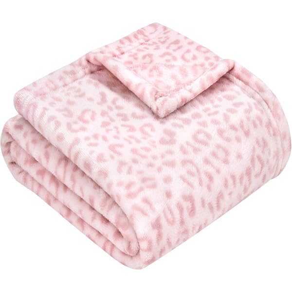 Mud Pie Baby Girls' Pink Leopard Print Chenille Blanket With Faux Fur Pom Poms - View #7