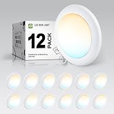 ASD 12 Pack LED Disk Lights 6 Inch, 5CCT Flush Mount Ceiling Light Fixture | 15W 2700K-5000K 1245LM Dimmable Surface Mount Disk Light, 6 Inch LED Ceiling Light, Low Profile Disc Lights, UL Energy Star