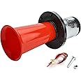 Air Horn Antique Ahooga Vintage Classic Old Style School Chrome 12V 110DB Car Air Horn (Red)