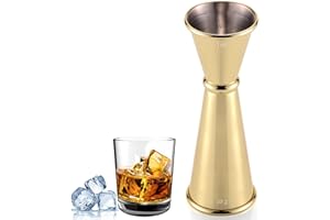 NOVETUTOTA Japanese Jigger, Cocktail Measuring Double Jiggers for Bartending, 304 Stainless Steel Copper Jigger with Measurem