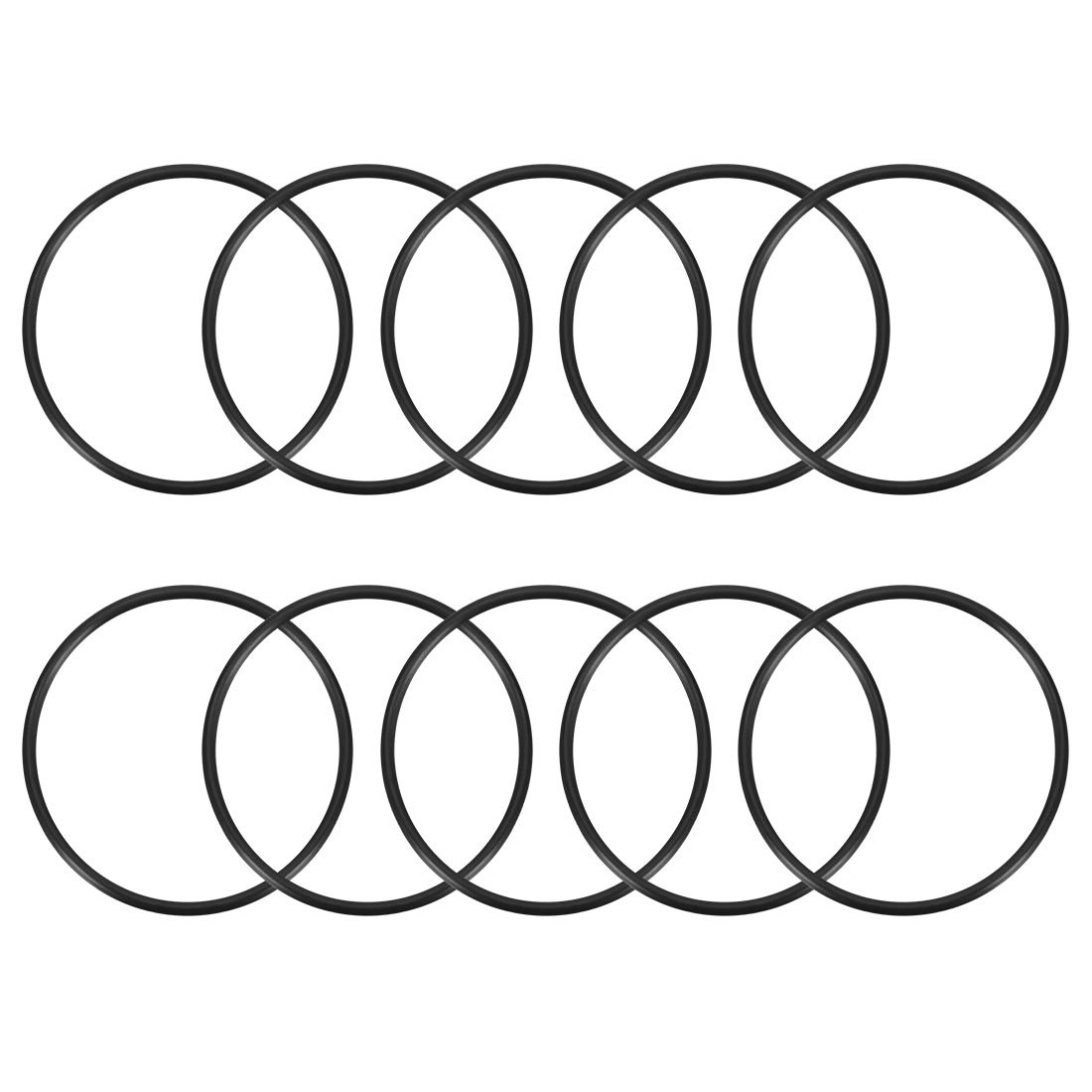 sourcing map Nitrile Rubber O-Rings 58mm OD 53.2mm ID 2.4mm Width, Metric Sealing Gasket, Pack of 10