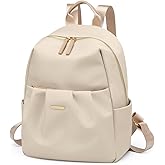 GOLF QUALITY Small Backpack for Women, Cute Backpack Casual Work Daypack Purse for College Travel, fit 9.7 Inch, Apricot