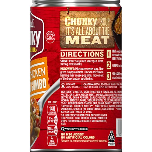 Campbell's Chunky Grilled Chicken & Sausage Gumbo, 18.8 oz. Can (Pack of 12)