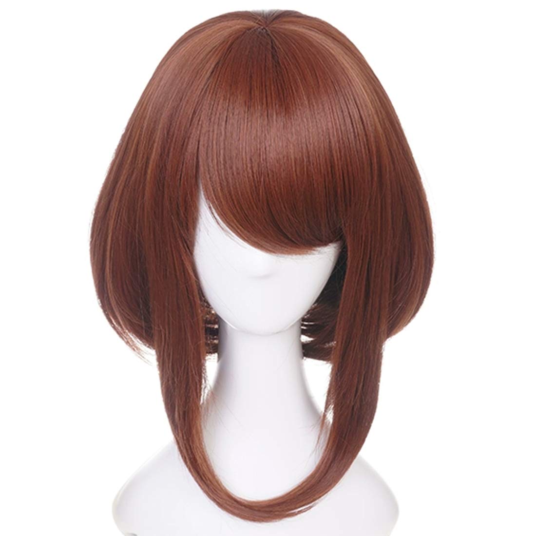 JoneTing Brown Wigs for Hero Wig Short Bob Wavy Wigs Brown Cosplay Wig for Japanese Anime