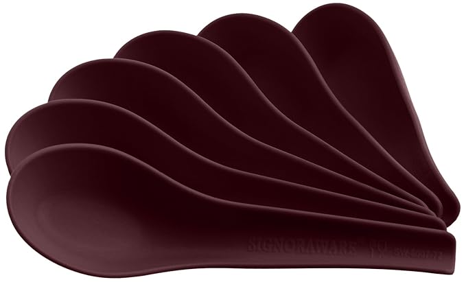 Signoraware Plastic Soup Spoon Set, Set of 6, Maroon