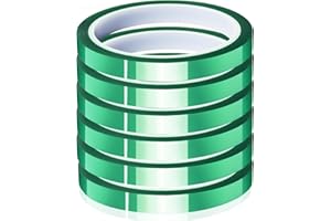 MEBMIK 6 Rolls 10mm x33m(108ft) Green Heat Tape High Temperature Heat Resistant Tape Heat Transfer Tape for Heat Sublimation Press Vinyl,No Residue