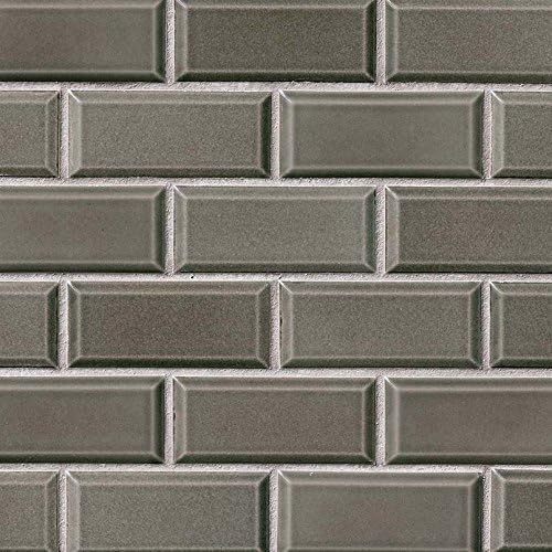 MSI Stone SMOT-PT-CHA-2X4B Charcoal Bevel Tile with Glossy Finish, 2" x 4", Black